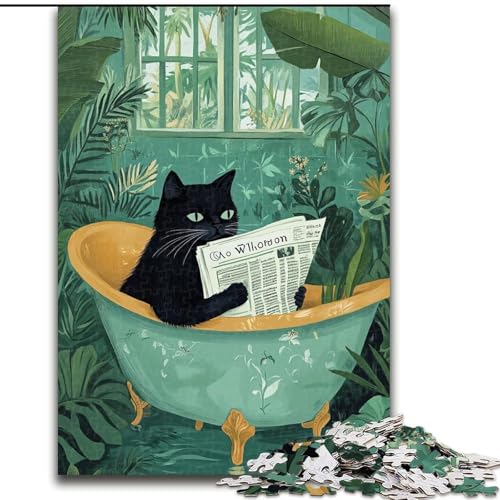 Puzzle „Schwarze Katze im Badezimmer“, Holzpuzzle, 26x38cm, anspruchsvolles Denkspiel, Familienaktivität, Heimdekoration Puzzle „Schwarze Katze im Badezimmer“, Holzpuzzle, 26x38cm, anspruchsvolles Denkspiel, Familienaktivität, Heimdekoration von ZKYUBEK
