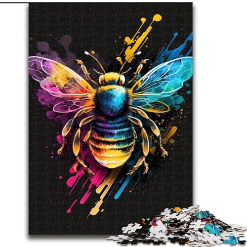 Puzzle 1000 Teile, Bienen-Malpuzzle für Erwachsene, Größe 26x38cm, interaktives Familienspiel, Denksportaufgabe, Lernspielzeug von ZKYUBEK