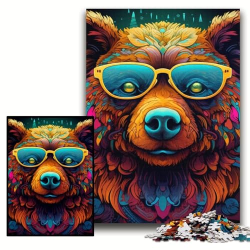 Puzzle 1000 Teile, Braunbär, Holzpuzzle für Erwachsene, 50x75cm, DIY-Geschenk zur Heimdekoration, Denkspiel Puzzle 1000 Teile, Braunbär, Holzpuzzle für Erwachsene, 50x75cm, DIY-Geschenk zur Heimdekoration, Denkspiel von ZKYUBEK