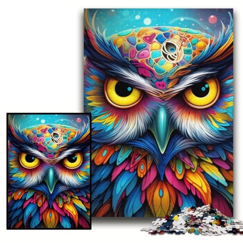 Puzzle 1000 Teile, Bunte Eulen-Kunst, Kartonpuzzle für Erwachsene, 26x38cm, anspruchsvolles Denkspiel für Teenager, unterhaltsames interaktives Spiel für die ganze Familie Puzzle 1000 Teile, Bunte Eulen-Kunst, Kartonpuzzle für Erwachsene, 26x38cm, anspruchsvolles Denkspiel für Teenager, unterhaltsames interaktives Spiel für die ganze Familie von ZKYUBEK