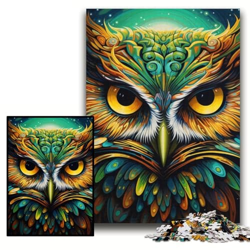 Puzzle 1000 Teile, Bunte Eulen-Kunst, Kartonpuzzle für Erwachsene, 26x38cm, anspruchsvolles Denkspiel für Teenager, unterhaltsames interaktives Spiel für die ganze Familie Puzzle 1000 Teile, Bunte Eulen-Kunst, Kartonpuzzle für Erwachsene, 26x38cm, anspruchsvolles Denkspiel für Teenager, unterhaltsames interaktives Spiel für die ganze Familie von ZKYUBEK