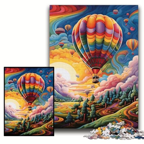 Puzzle 1000 Teile, Bunte Kunst, Heißluftballon, Holzpuzzle für Erwachsene, 50x75cm, Herausforderndes Denkspiel für Teenager, Familienspaß, interaktives Spiel Puzzle 1000 Teile, Bunte Kunst, Heißluftballon, Holzpuzzle für Erwachsene, 50x75cm, Herausforderndes Denkspiel für Teenager, Familienspaß, interaktives Spiel von ZKYUBEK
