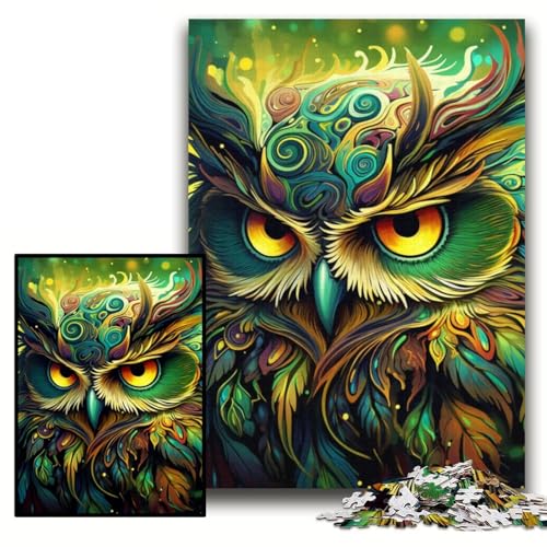Puzzle 1000 Teile, Bunte Kunst-Eule, Unmögliches Puzzle für Erwachsene, 26x38cm, Geburtstagsgeschenkidee, Herausforderndes Denkspiel Puzzle 1000 Teile, Bunte Kunst-Eule, Unmögliches Puzzle für Erwachsene, 26x38cm, Geburtstagsgeschenkidee, Herausforderndes Denkspiel von ZKYUBEK