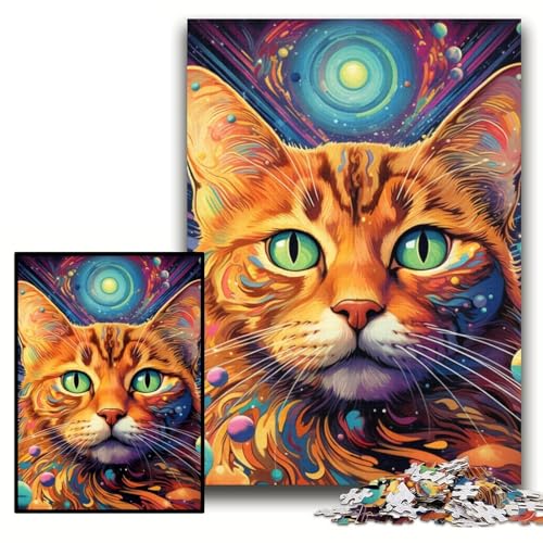 Puzzle 1000 Teile, Bunte Kunstkatze, Kartonpuzzle für Erwachsene, 26x38cm, anspruchsvolles Denkspiel für Teenager, unterhaltsames interaktives Spiel für die ganze Familie Puzzle 1000 Teile, Bunte Kunstkatze, Kartonpuzzle für Erwachsene, 26x38cm, anspruchsvolles Denkspiel für Teenager, unterhaltsames interaktives Spiel für die ganze Familie von ZKYUBEK