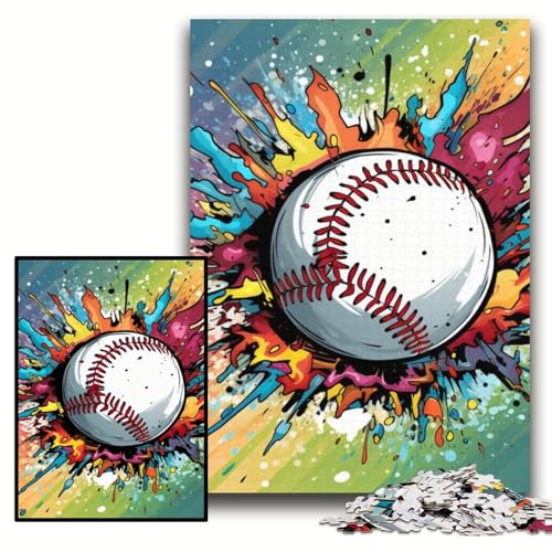 Puzzle 1000 Teile, Bunter Baseball, Unmögliches Puzzle für Erwachsene, 50x75cm, Geburtstagsgeschenkidee, Herausforderndes Denkspiel Puzzle 1000 Teile, Bunter Baseball, Unmögliches Puzzle für Erwachsene, 50x75cm, Geburtstagsgeschenkidee, Herausforderndes Denkspiel von ZKYUBEK
