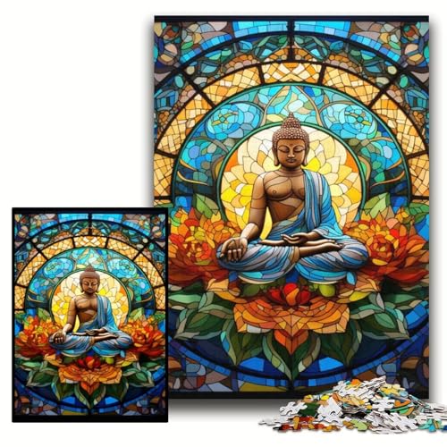 Puzzle 1000 Teile, Bunter Buddha, Holzpuzzle für Erwachsene, 50x75cm, anspruchsvolles Denkspiel für Teenager, unterhaltsames interaktives Spiel für die ganze Familie Puzzle 1000 Teile, Bunter Buddha, Holzpuzzle für Erwachsene, 50x75cm, anspruchsvolles Denkspiel für Teenager, unterhaltsames interaktives Spiel für die ganze Familie von ZKYUBEK