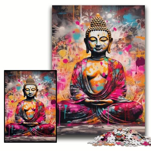 Puzzle 1000 Teile, Bunter Buddha, Holzpuzzle für Erwachsene, 50x75cm, anspruchsvolles Denkspiel für Teenager, unterhaltsames interaktives Spiel für die ganze Familie Puzzle 1000 Teile, Bunter Buddha, Holzpuzzle für Erwachsene, 50x75cm, anspruchsvolles Denkspiel für Teenager, unterhaltsames interaktives Spiel für die ganze Familie von ZKYUBEK