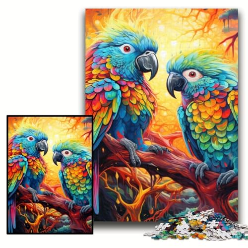 Puzzle 1000 Teile, Bunter Papagei, Holzpuzzle für Erwachsene, 50x75cm, DIY-Heimdekor, Geschenk, Denksportspiel Puzzle 1000 Teile, Bunter Papagei, Holzpuzzle für Erwachsene, 50x75cm, DIY-Heimdekor, Geschenk, Denksportspiel von ZKYUBEK