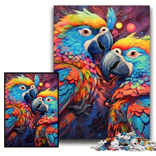 Puzzle 1000 Teile, Bunter Papagei, Unmögliches Puzzle für Erwachsene, 26x38cm, Geburtstagsgeschenkidee, Herausforderndes Denkspiel Puzzle 1000 Teile, Bunter Papagei, Unmögliches Puzzle für Erwachsene, 26x38cm, Geburtstagsgeschenkidee, Herausforderndes Denkspiel von ZKYUBEK