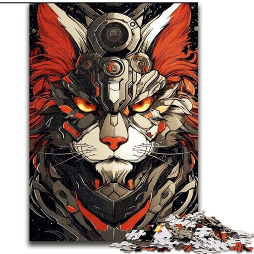 Puzzle 1000 Teile, Bunter Roboterfuchs, Kunstkarton-Puzzle für Erwachsene, Größe 26x38cm, für Reiseliebhaber und Paare, anspruchsvolles Spielzeug von ZKYUBEK