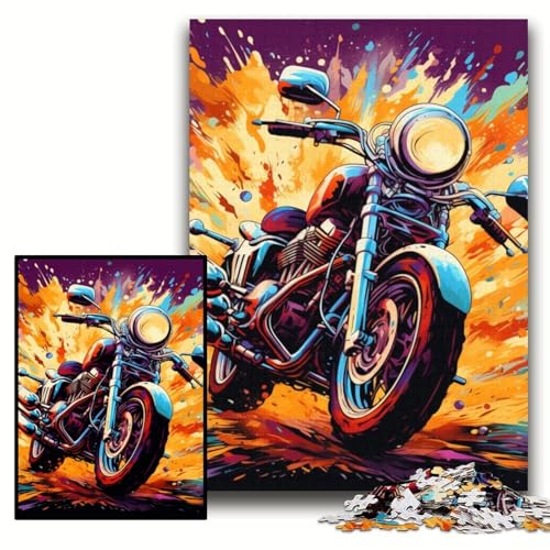Puzzle 1000 Teile, Buntes Motorrad, Holzpuzzle für Erwachsene, 50x75cm, Herausforderndes Denkspiel für Teenager, Familienspaß, interaktives Spiel Puzzle 1000 Teile, Buntes Motorrad, Holzpuzzle für Erwachsene, 50x75cm, Herausforderndes Denkspiel für Teenager, Familienspaß, interaktives Spiel von ZKYUBEK