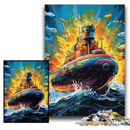 Puzzle 1000 Teile, Buntes U-Boot-Puzzle aus Pappe für Erwachsene, 26x38cm, Herausforderndes Denkspiel für Teenager, Familienspaß, interaktives Spiel Puzzle 1000 Teile, Buntes U-Boot-Puzzle aus Pappe für Erwachsene, 26x38cm, Herausforderndes Denkspiel für Teenager, Familienspaß, interaktives Spiel von ZKYUBEK