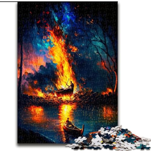 Puzzle 1000 Teile, Buntes psychedelisches Boot, Holzpuzzle für Erwachsene, Größe 50x75cm, für Reiseliebhaber und Paare, anspruchsvolles Spielzeug von ZKYUBEK