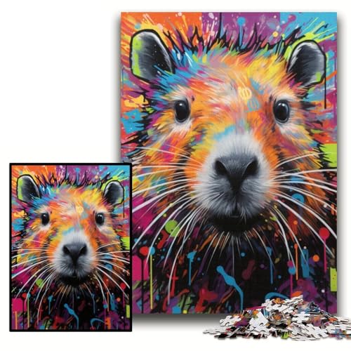 Puzzle 1000 Teile, Capybara-Graffiti, Papppuzzle für Erwachsene, 26x38cm, DIY-Heimdekor, Geschenk, Denkspiel Puzzle 1000 Teile, Capybara-Graffiti, Papppuzzle für Erwachsene, 26x38cm, DIY-Heimdekor, Geschenk, Denkspiel von ZKYUBEK