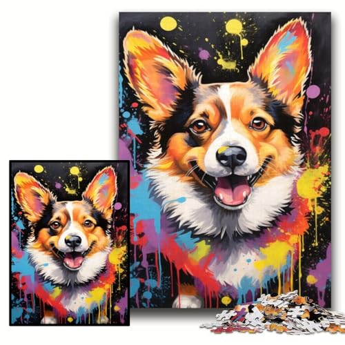 Puzzle 1000 Teile, Corgi, Unmögliches Puzzle für Erwachsene, 50x75cm, Geburtstagsgeschenkidee, herausforderndes Denkspiel Puzzle 1000 Teile, Corgi, Unmögliches Puzzle für Erwachsene, 50x75cm, Geburtstagsgeschenkidee, herausforderndes Denkspiel von ZKYUBEK