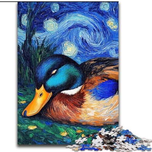 Puzzle 1000 Teile, Enten-Nachthimmel-Puzzle für Erwachsene, Größe 50x75cm, interaktives Familienspiel, Denksportaufgabe, Lernspielzeug von ZKYUBEK