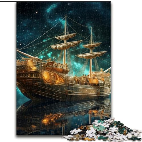 Puzzle 1000 Teile, Fantasieschiff-Puzzle für Erwachsene, Größe 50x75cm, Denksportaufgabe, Spiel für Erwachsene, interaktive Familienaktivität von ZKYUBEK