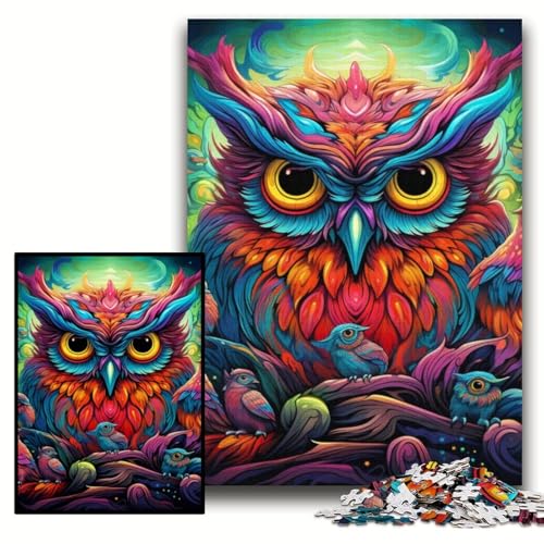 Puzzle 1000 Teile, Farbige Eule, Holzpuzzle für Erwachsene, 50x75cm, Herausforderndes Denkspiel für Teenager, Familienspaß, interaktives Spiel Puzzle 1000 Teile, Farbige Eule, Holzpuzzle für Erwachsene, 50x75cm, Herausforderndes Denkspiel für Teenager, Familienspaß, interaktives Spiel von ZKYUBEK