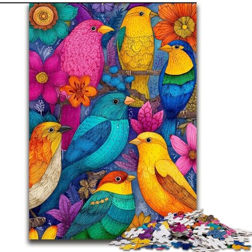 Puzzle 1000 Teile, Farbvogel, Holzpuzzle, 50x75cm, Denksportaufgabe, Teenager und Heimdekoration von ZKYUBEK