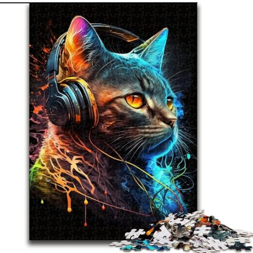 Puzzle 1000 Teile, Katzenpuzzle für Erwachsene, Größe 50x75cm, interaktives Familienspiel, Denksportaufgabe, Lernspielzeug von ZKYUBEK