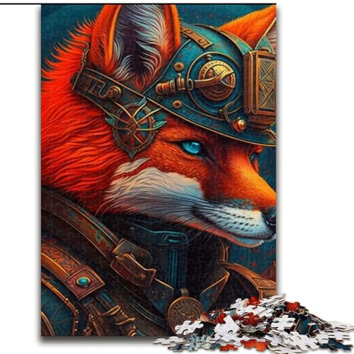 Puzzle 1000 Teile, Kriegerfuchs, Holzpuzzle für Erwachsene, Größe 50x75cm, perfekt für Halloween, Weihnachten, Geburtstagsgeschenk von ZKYUBEK