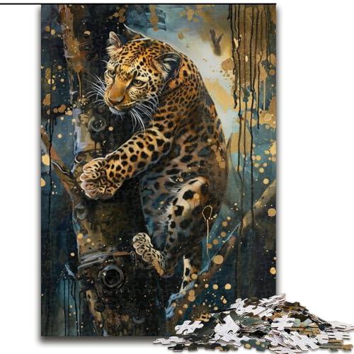Puzzle 1000 Teile, Leopard auf dem Baum, Holzpuzzle für Erwachsene, 26x38cm, perfektes DIY-Kunstdekor oder Geburtstagsgeschenk Puzzle 1000 Teile, Leopard auf dem Baum, Holzpuzzle für Erwachsene, 26x38cm, perfektes DIY-Kunstdekor oder Geburtstagsgeschenk von ZKYUBEK