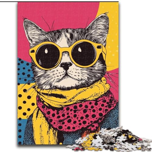 Puzzle 1000 Teile, Modekatzen-Puzzle für Erwachsene, 50x75cm, interaktives Familienspiel, Denksportaufgabe, Lernspielzeug von ZKYUBEK
