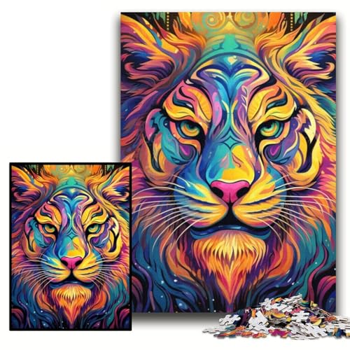 Puzzle 1000 Teile, Psychedelic Art Tiger, Papppuzzle für Erwachsene, 26x38cm, anspruchsvolles Denkspiel für Teenager, unterhaltsames interaktives Spiel für die ganze Familie Puzzle 1000 Teile, Psychedelic Art Tiger, Papppuzzle für Erwachsene, 26x38cm, anspruchsvolles Denkspiel für Teenager, unterhaltsames interaktives Spiel für die ganze Familie von ZKYUBEK