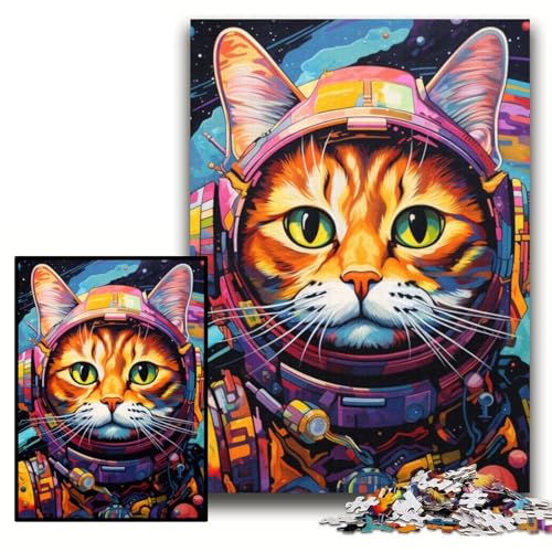 Puzzle 1000 Teile, Psychedelic Cat, Unmögliches Puzzle für Erwachsene, 26x38cm, Geburtstagsgeschenkidee, herausforderndes Denkspiel Puzzle 1000 Teile, Psychedelic Cat, Unmögliches Puzzle für Erwachsene, 26x38cm, Geburtstagsgeschenkidee, herausforderndes Denkspiel von ZKYUBEK