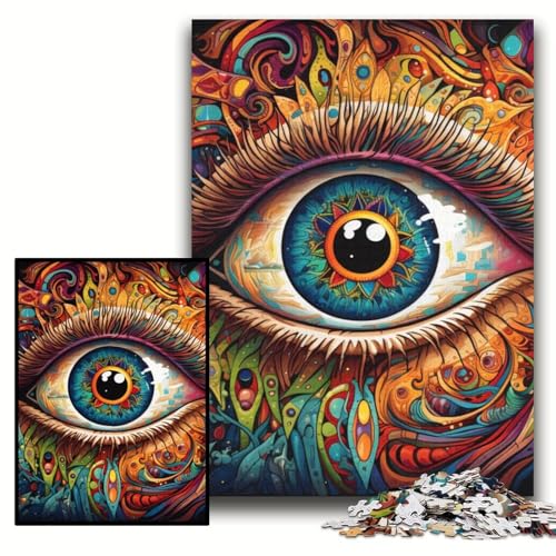 Puzzle 1000 Teile, Psychedelic Eyes, Holzpuzzle für Erwachsene, 50x75cm, anspruchsvolles Denkspiel für Teenager, unterhaltsames interaktives Spiel für die ganze Familie Puzzle 1000 Teile, Psychedelic Eyes, Holzpuzzle für Erwachsene, 50x75cm, anspruchsvolles Denkspiel für Teenager, unterhaltsames interaktives Spiel für die ganze Familie von ZKYUBEK