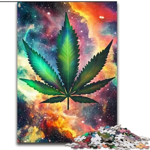 Puzzle 1000 Teile, Psychedelische Blätter, Puzzle für Erwachsene, 50x75cm, interaktives Familienspiel, Denksportaufgabe, Lernspielzeug von ZKYUBEK