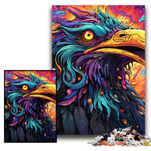 Puzzle 1000 Teile, Psychedelischer Vogel, Unmögliches Puzzle für Erwachsene, 26x38cm, Geburtstagsgeschenkidee, Herausforderndes Denkspiel Puzzle 1000 Teile, Psychedelischer Vogel, Unmögliches Puzzle für Erwachsene, 26x38cm, Geburtstagsgeschenkidee, Herausforderndes Denkspiel von ZKYUBEK