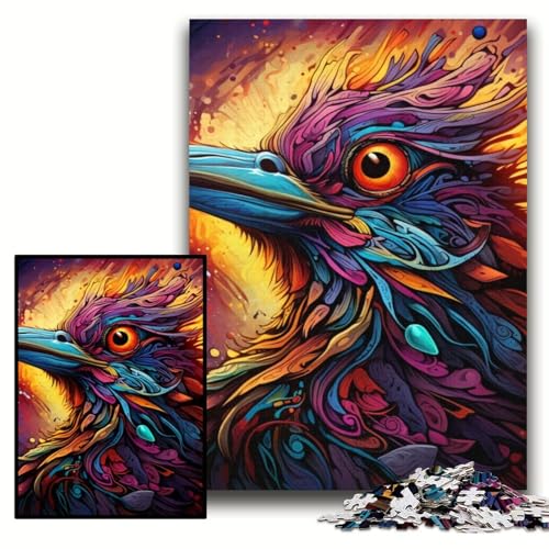 Puzzle 1000 Teile, Psychedelischer Vogel, Unmögliches Puzzle für Erwachsene, 50x75cm, Geburtstagsgeschenkidee, Herausforderndes Denkspiel Puzzle 1000 Teile, Psychedelischer Vogel, Unmögliches Puzzle für Erwachsene, 50x75cm, Geburtstagsgeschenkidee, Herausforderndes Denkspiel von ZKYUBEK