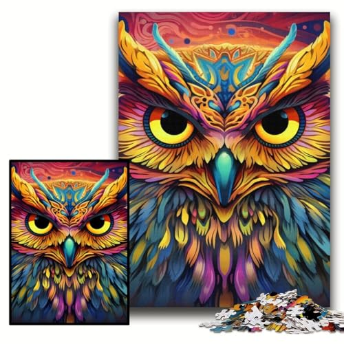 Puzzle 1000 Teile, Rosa Eule, Holzpuzzle für Erwachsene, 50x75cm, anspruchsvolles Denkspiel für Teenager, unterhaltsames interaktives Spiel für die ganze Familie Puzzle 1000 Teile, Rosa Eule, Holzpuzzle für Erwachsene, 50x75cm, anspruchsvolles Denkspiel für Teenager, unterhaltsames interaktives Spiel für die ganze Familie von ZKYUBEK