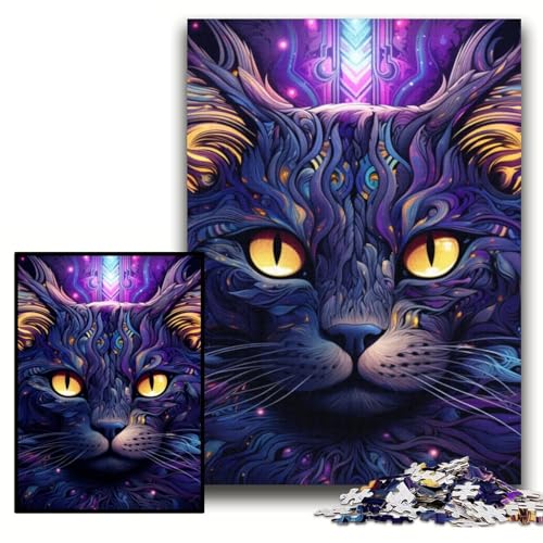 Puzzle 1000 Teile, Schwarze Katze, Unmögliches Puzzle für Erwachsene, 26x38cm, Geburtstagsgeschenkidee, Herausforderndes Denkspiel Puzzle 1000 Teile, Schwarze Katze, Unmögliches Puzzle für Erwachsene, 26x38cm, Geburtstagsgeschenkidee, Herausforderndes Denkspiel von ZKYUBEK