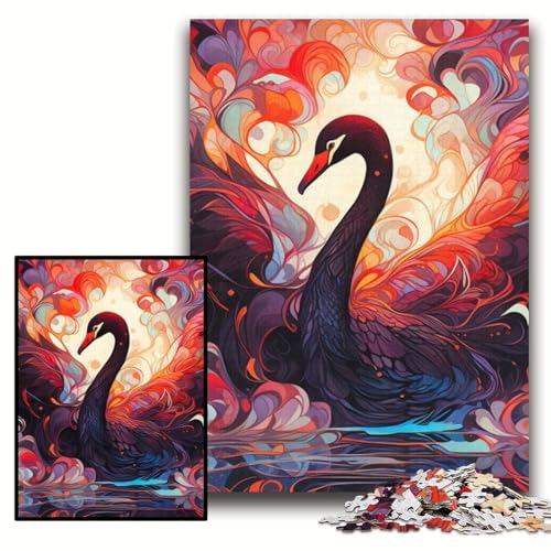 Puzzle 1000 Teile, Schwarzer Schwan, Unmögliches Puzzle für Erwachsene, 50x75cm, Geburtstagsgeschenkidee, Herausforderndes Denkspiel Puzzle 1000 Teile, Schwarzer Schwan, Unmögliches Puzzle für Erwachsene, 50x75cm, Geburtstagsgeschenkidee, Herausforderndes Denkspiel von ZKYUBEK