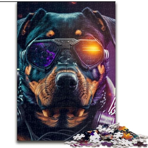 Puzzle 1000 Teile, Sofortdruck, Rottweiler-Puzzle aus Karton für Erwachsene, Größe 26x38cm, für Reiseliebhaber und Paare, anspruchsvolles Spielzeug von ZKYUBEK