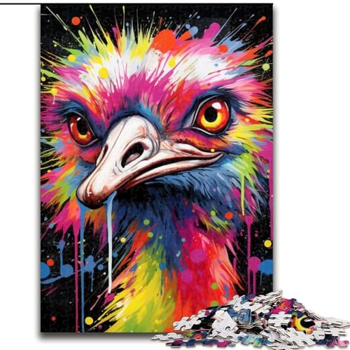 Puzzle 1000 Teile, Straußenpuzzle für Erwachsene, Größe 50x75cm, Denksportaufgabe, Spiel für Erwachsene, interaktive Aktivität für die Familie von ZKYUBEK