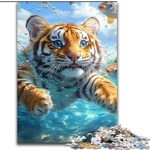 Puzzle 1000 Teile, Taucher-Tiger, 26x38cm, Denksportaufgabe, interaktives Familienspiel, geeignet für Kinder ab 14 Jahren Puzzle 1000 Teile, Taucher-Tiger, 26x38cm, Denksportaufgabe, interaktives Familienspiel, geeignet für Kinder ab 14 Jahren von ZKYUBEK