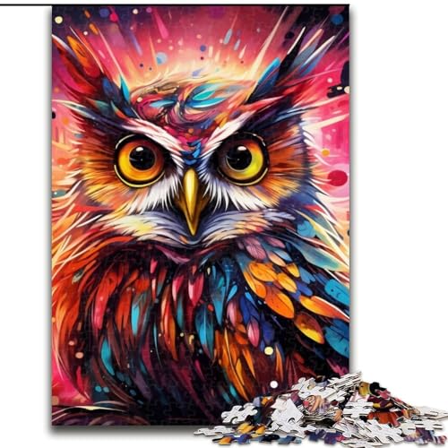 Puzzle 1000 Teile, Tier-Eulen-Puzzle für Erwachsene, Größe 50x75cm, Denksportaufgabe, Spiel für Erwachsene, interaktive Familienaktivität von ZKYUBEK