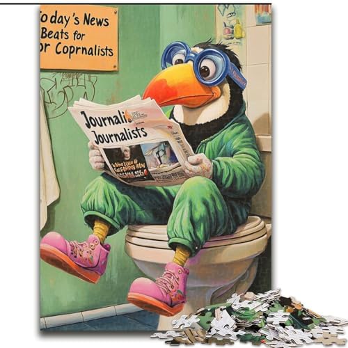 Puzzle 1000 Teile, Toucan Go Toilet, Schwierige Puzzles für Erwachsene, Größe 26x38cm, Denksport-Herausforderung, DIY-Dekorationsspiel, interaktives Familienspielzeug von ZKYUBEK