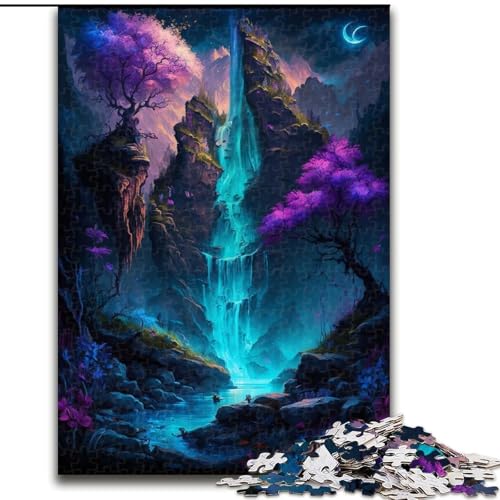 Puzzle 1000 Teile, Wasserfall-Puzzle für Erwachsene, Größe 50x75cm, interaktives Familienspiel, Denksportaufgabe, Lernspielzeug von ZKYUBEK