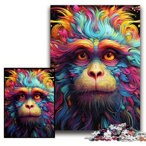 Puzzle 1000 Teile, bunter AFFE, Papppuzzle für Erwachsene, 26x38cm, DIY-Geschenk zur Heimdekoration, Denkspiel Puzzle 1000 Teile, bunter AFFE, Papppuzzle für Erwachsene, 26x38cm, DIY-Geschenk zur Heimdekoration, Denkspiel von ZKYUBEK