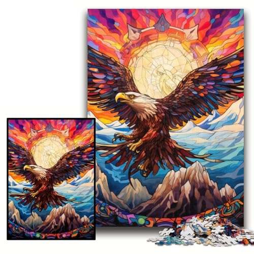 Puzzle 1000 Teile, bunter Adler, Papppuzzle für Erwachsene, 26x38cm, DIY-Geschenk zur Heimdekoration, Denkspiel Puzzle 1000 Teile, bunter Adler, Papppuzzle für Erwachsene, 26x38cm, DIY-Geschenk zur Heimdekoration, Denkspiel von ZKYUBEK