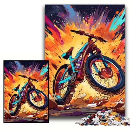 Puzzle 1000 Teile, buntes Fahrrad, Papppuzzle für Erwachsene, 26x38cm, DIY-Heimdekor, Geschenk, Denkspiel Puzzle 1000 Teile, buntes Fahrrad, Papppuzzle für Erwachsene, 26x38cm, DIY-Heimdekor, Geschenk, Denkspiel von ZKYUBEK