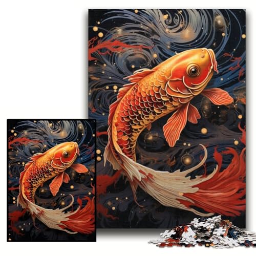 Puzzle 1000 Teile, buntes Kunst-Koi-Puzzle aus Karton für Erwachsene, 26x38cm, anspruchsvolles Denkspiel für Teenager, unterhaltsames interaktives Spiel für die ganze Familie Puzzle 1000 Teile, buntes Kunst-Koi-Puzzle aus Karton für Erwachsene, 26x38cm, anspruchsvolles Denkspiel für Teenager, unterhaltsames interaktives Spiel für die ganze Familie von ZKYUBEK