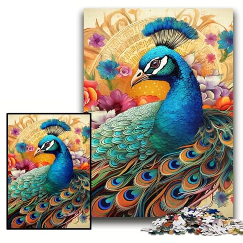 Puzzle 1000 Teile, farbenfroher Kunst-Pfau, unmögliches Puzzle für Erwachsene, 26x38cm, Geburtstagsgeschenkidee, anspruchsvolles Denkspiel Puzzle 1000 Teile, farbenfroher Kunst-Pfau, unmögliches Puzzle für Erwachsene, 26x38cm, Geburtstagsgeschenkidee, anspruchsvolles Denkspiel von ZKYUBEK