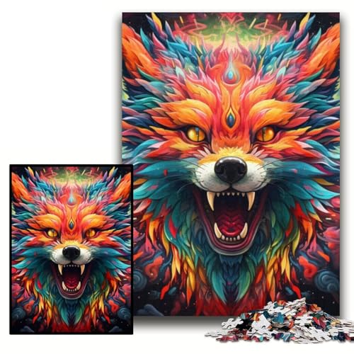 Puzzle 1000 Teile, farbenfrohes Kunst-Fuchs-Puzzle aus Karton für Erwachsene, 26x38cm, DIY-Geschenk zur Heimdekoration, Denksportspiel Puzzle 1000 Teile, farbenfrohes Kunst-Fuchs-Puzzle aus Karton für Erwachsene, 26x38cm, DIY-Geschenk zur Heimdekoration, Denksportspiel von ZKYUBEK
