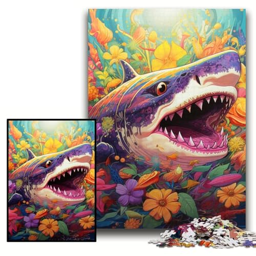 Puzzle 1000 Teile, farbenfrohes Kunst-Hai-Puzzle aus Karton für Erwachsene, 26x38cm, anspruchsvolles Denkspiel für Teenager, unterhaltsames interaktives Spiel für die ganze Familie Puzzle 1000 Teile, farbenfrohes Kunst-Hai-Puzzle aus Karton für Erwachsene, 26x38cm, anspruchsvolles Denkspiel für Teenager, unterhaltsames interaktives Spiel für die ganze Familie von ZKYUBEK
