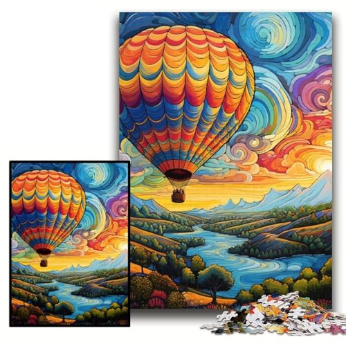 Puzzle 1000 Teile, farbenfrohes Kunst-Heißluftballon-Puzzle aus Karton für Erwachsene, 26x38cm, anspruchsvolles Denkspiel für Teenager, unterhaltsames interaktives Spiel für die ganze Familie Puzzle 1000 Teile, farbenfrohes Kunst-Heißluftballon-Puzzle aus Karton für Erwachsene, 26x38cm, anspruchsvolles Denkspiel für Teenager, unterhaltsames interaktives Spiel für die ganze Familie von ZKYUBEK